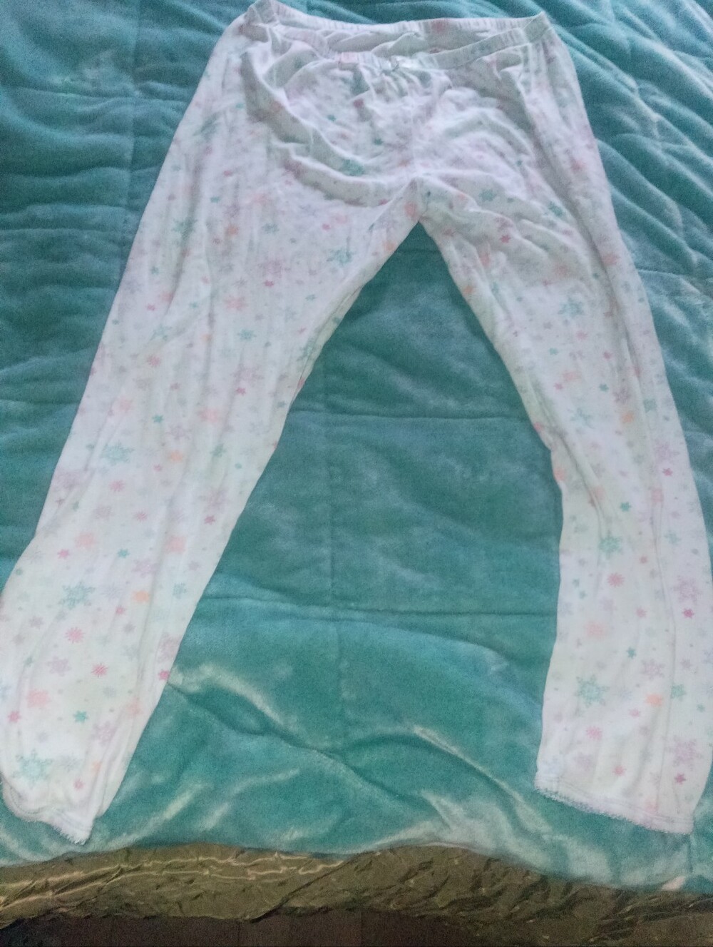 Cuddl Duds White Star & Snowflake Print Pajama Pants